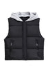 FAUX SWEATSHIRT HOODED VEST